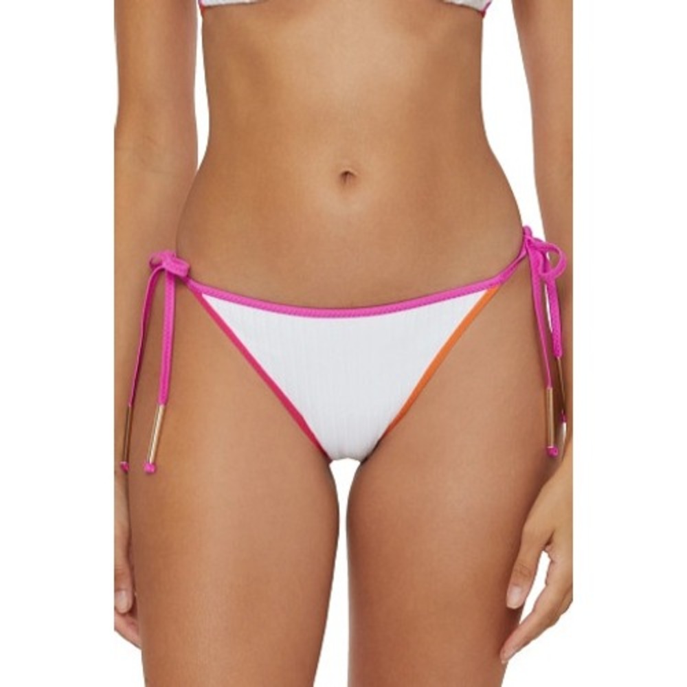 Trina‎ Turk NWOT Pink/Orange Maori Ribbed Side Tie Bottom Women's Size 8